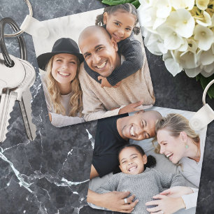Benutzerdefiniertes Zwei-Foto-Doppelseitiges Famil Schlüsselanhänger