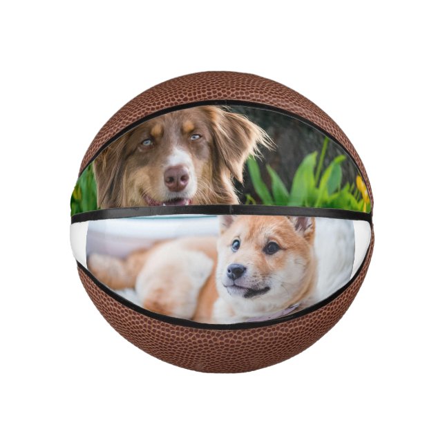 Benutzerdefiniertes Zwei-Foto Mini Basketball (Vorderseite)
