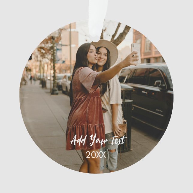 Benutzerdefiniertes Zwei-Fotos-Acrylabzeichen Ornament (Vorderseite)