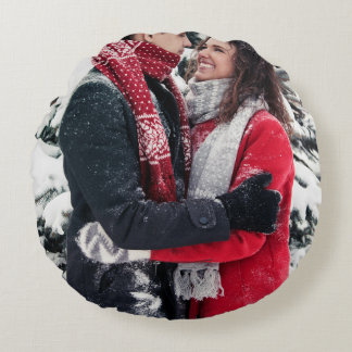 Benutzerdefiniertes zweiseitiges Foto Personalisie Rundes Kissen