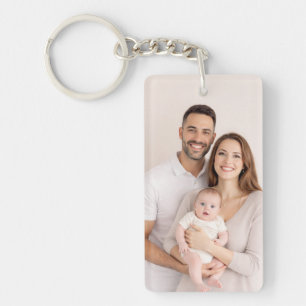 Benutzerdefiniertes zweiseitiges Foto Schlüsselanhänger