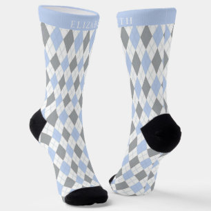 Benutzerfreundliches, blaues, weißes Raute-Muster Socken