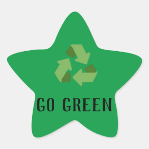 benutzerfreundliches Logo für "Go Green" Stern-Aufkleber
