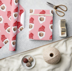 Benutzerfreundliches Weihnachtsgesicht mit Ihrem F Geschenkpapier
