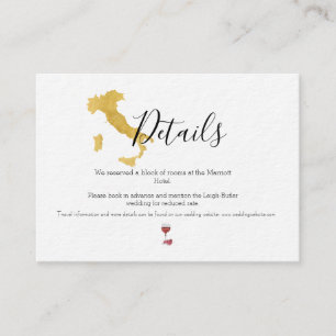 Benvenuti Italia Wedding Details Card Begleitkarte