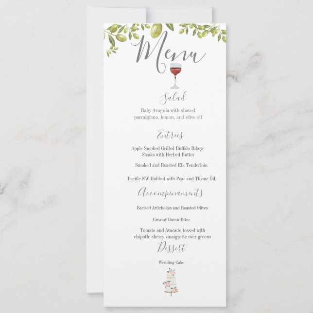 Benvenuti Italia Wedding Menu Save The Date (Vorderseite)
