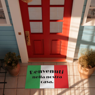 Benvenuti Nella Nostra Casa Flag Italien Fußmatte