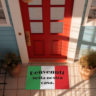 Benvenuti Nella Nostra Casa Flag Italien Fußmatte