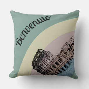 Benvenuto Rom Kolosseum Retro-Kunst-Kissen Kissen