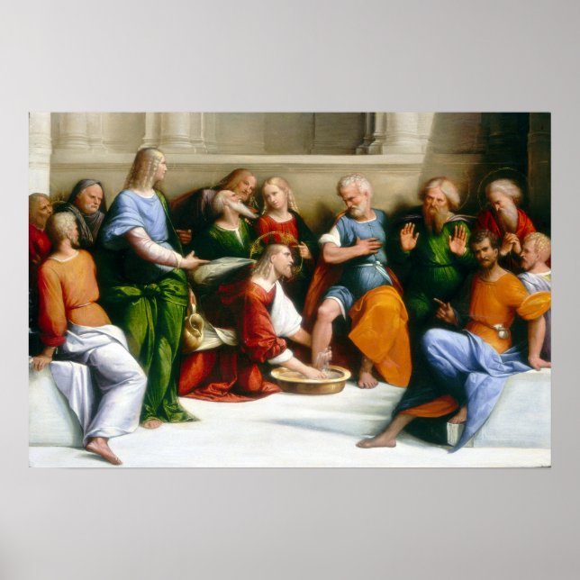 Benvenuto Tisi Christ waschend der Jüngerfüße Poster (Vorne)