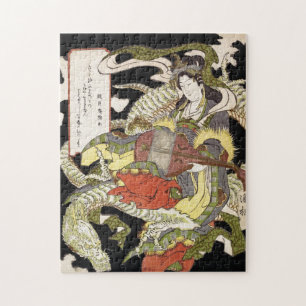 Benzaiten Göttin der Schönheit auf einer Drachen Puzzle