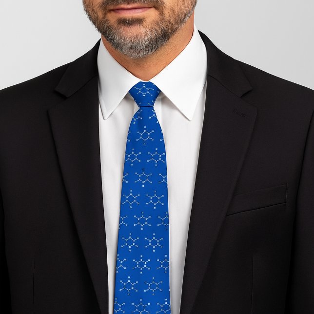 Benzene Molecule Muster Blau Krawatte (Benzene Molecule Pattern Blue Neck Tie)