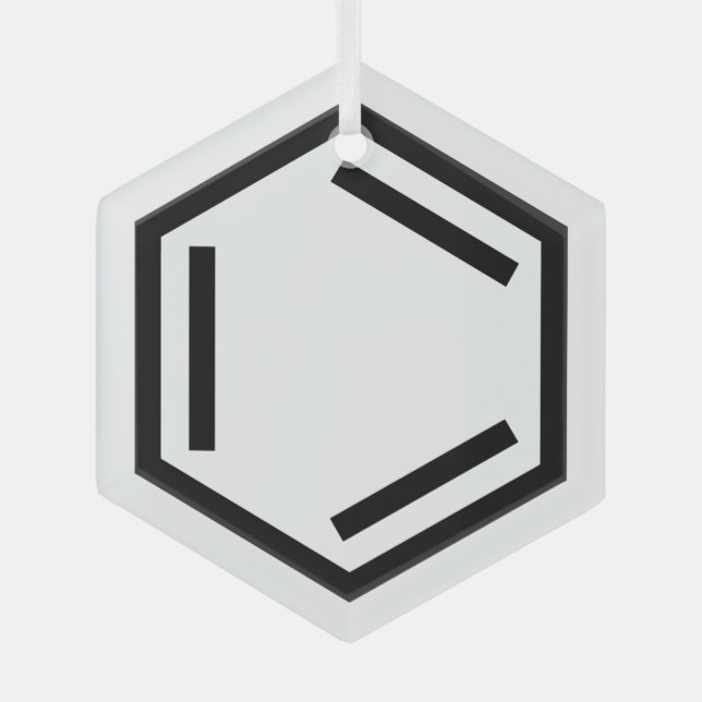 BENZENE RING SYMBOL ORNAMENT AUS GLAS (Vorderseite)