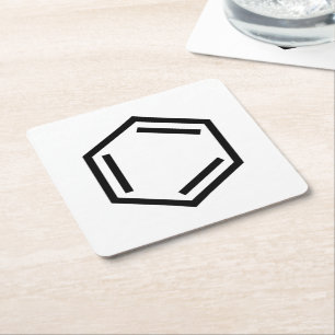 BENZENE RING SYMBOL RECHTECKIGER PAPPUNTERSETZER