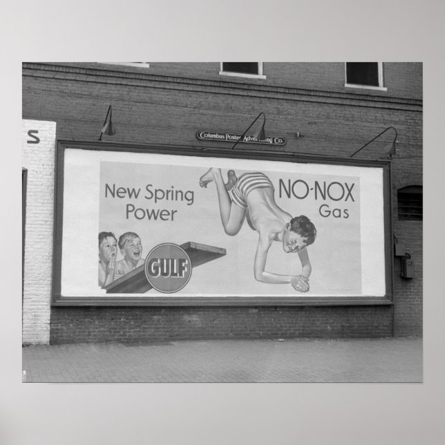 Benzin Billboard, 1941. Vintages Foto Poster (Vorne)