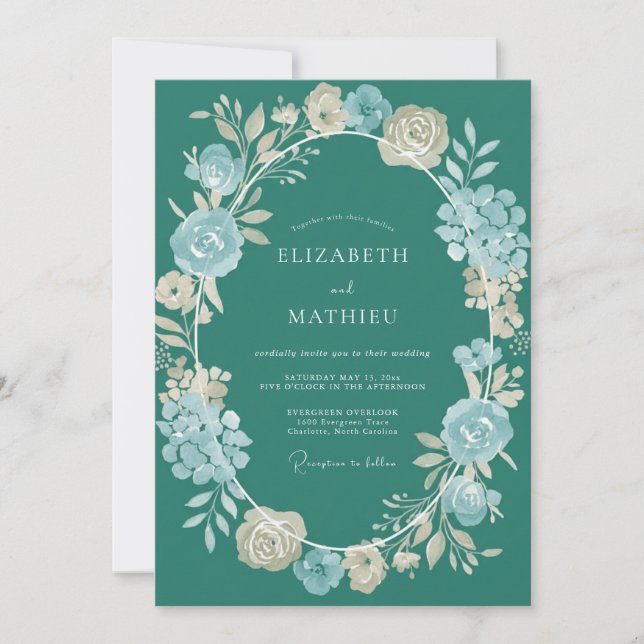 Benzin Champagner Gemalte Hochzeit Einladung (Vorderseite)