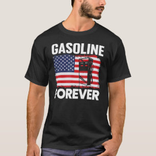Benzin Forever Benzinautos Patriotische USA-Flag T-Shirt