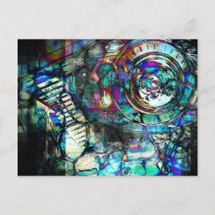 Benzin-Motorrad-Motor Postkarte