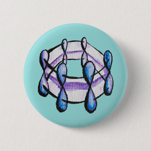 Benzol Molecule Bio Chemie Art Button