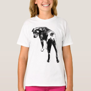 Beobachten Sie den Blick in einfarbigen Linien T-Shirt