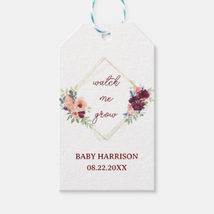 Beobachten Sie mir Grow Boho Fall Blumendusche Bab Geschenkanhänger