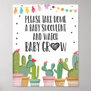Beobachten Sie mir Grow Cactus Fiesta Baby Shower  Poster