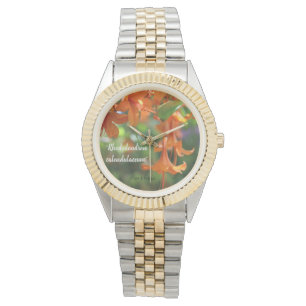 Beobachten Sie mit Blume Foto Armbanduhr