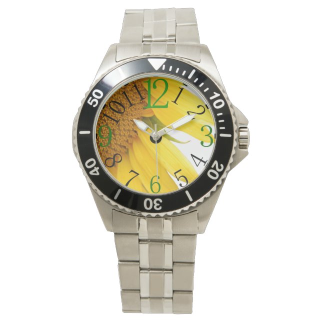 Beobachten Sie mit Sonnenblumen Armbanduhr (Vorderseite)