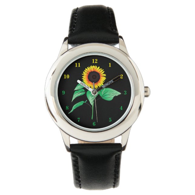 Beobachten Sie mit Sonnenblumen Armbanduhr (Vorderseite)