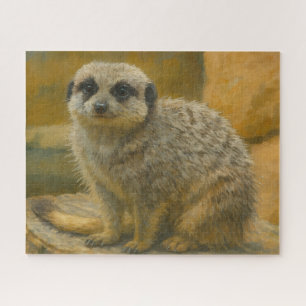 Beobachtende Stille - Realistisches Meerkat-Portra Puzzle