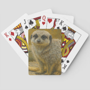 Beobachtende Stille - Realistisches Meerkat-Portra Spielkarten