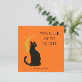 Beobachter der Nacht - Halloween-Black Cat Card