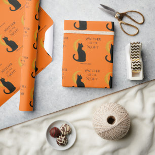 Beobachter der Nacht - Halloween-Schwarze Katze Geschenkpapier