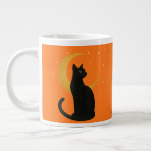Beobachter der Nacht - Halloween-Schwarze Katze Jumbo-Tasse