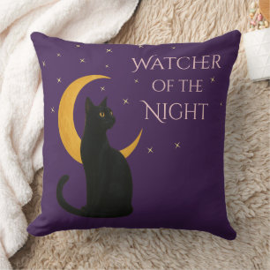 Beobachter der Nacht - Halloween-Schwarze Katze Kissen