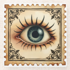 Beobachter im Nebel - Vintager Halloween-Untersetz Glasuntersetzer