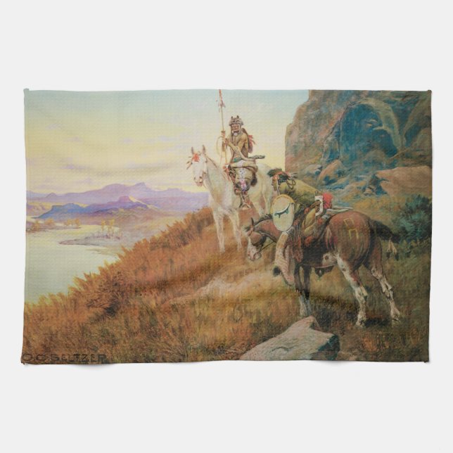 Beobachtung der Boote des Weißen Mannes durch OC S Geschirrtuch (Horizontal)