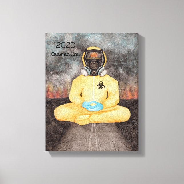 Beobachtung des Brennen des Yoga Hazmat-Anzugs Leinwanddruck (Vorderseite)