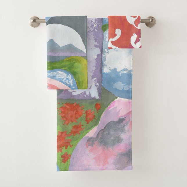 Beobachtung von Folk Art von AnyaC Badhandtuch Set (Insitu)