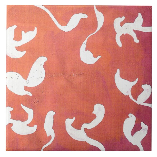 Beobachtung von Folk Art von AnyaC Fliese (Vorderseite)