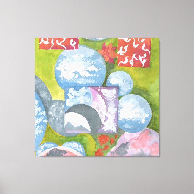 Beobachtung von Folk Art von AnyaC Leinwanddruck (Vorderseite)