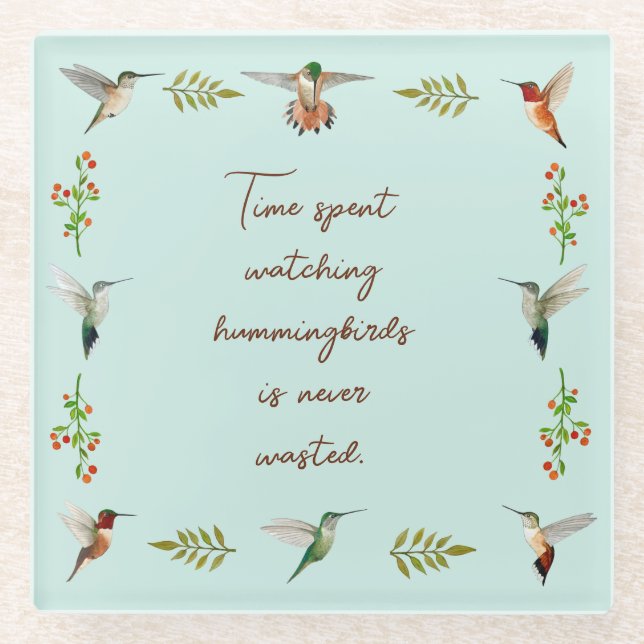 Beobachtung von Hummingvögeln Glasuntersetzer (Vorderseite)