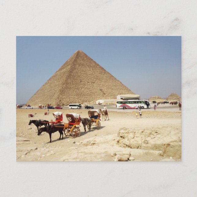 Beobachtungsplattform um die Pyramide von Cheops Postkarte (Vorderseite)
