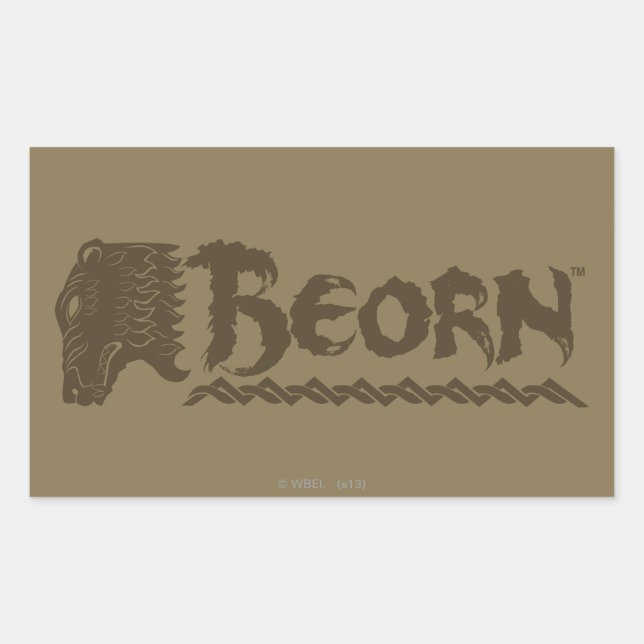 BEORN™ Beatenkopf Name Rechteckiger Aufkleber (Vorderseite)
