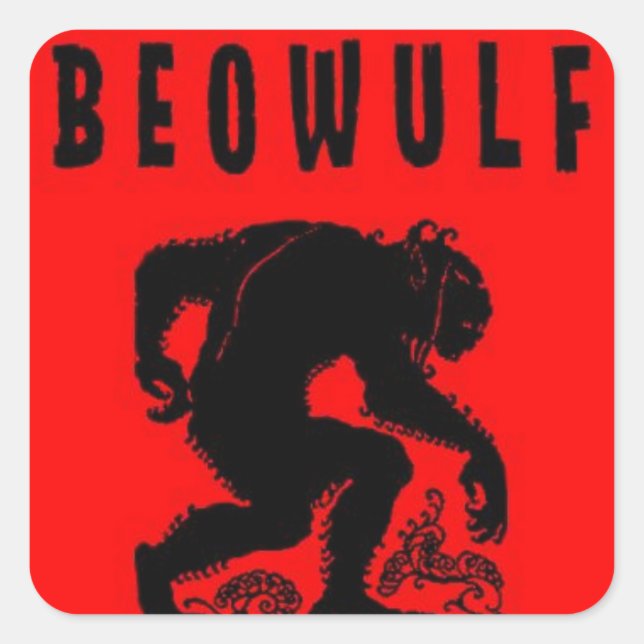 Beowulf - Grendel Quadratischer Aufkleber (Vorderseite)