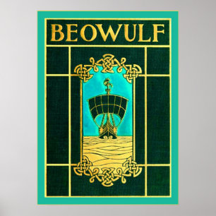 Beowulf ~ Vintager Bucheinband Poster