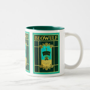 Beowulf ~ Vintager Bucheinband Zweifarbige Tasse
