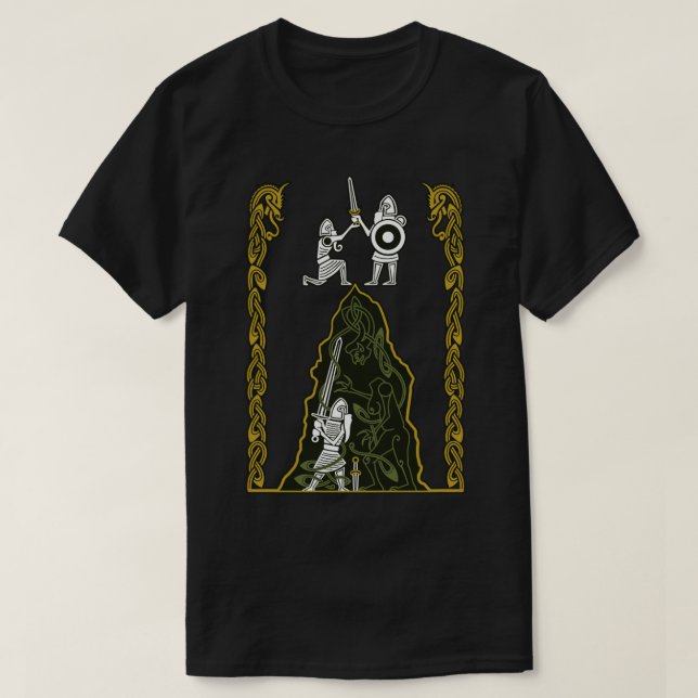 Beowulf Vs Grendels Mutter T-Shirt (Design vorne)
