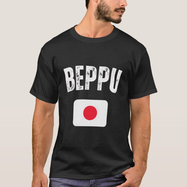 Beppu Japan Flag Travel Souvenir Japanisch T-Shirt (Vorderseite)