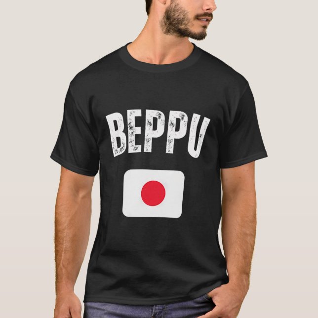 Beppu Japan Flag Travel Souvenir Japanisch T-Shirt (Vorderseite)
